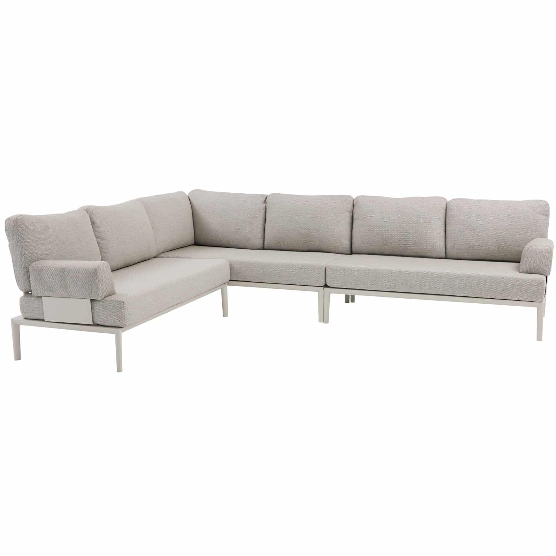 Hong Kong hoek loungeset 3 delig aluminium latte zand