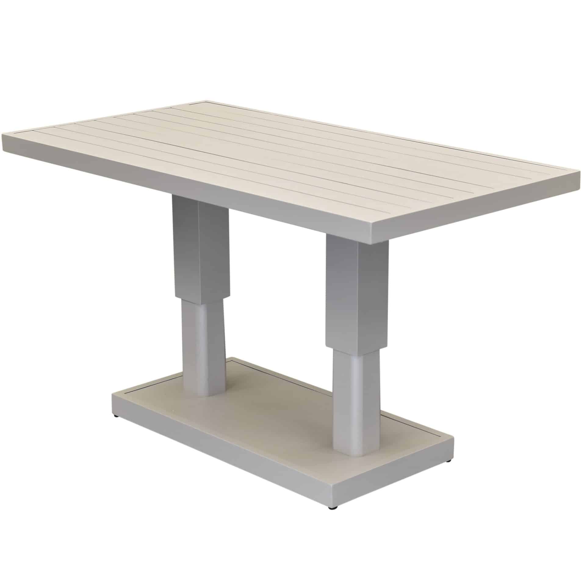 Saigon dining tuintafel aluminium latte in hoogte verstelbaar 136x72xH51/78 cm