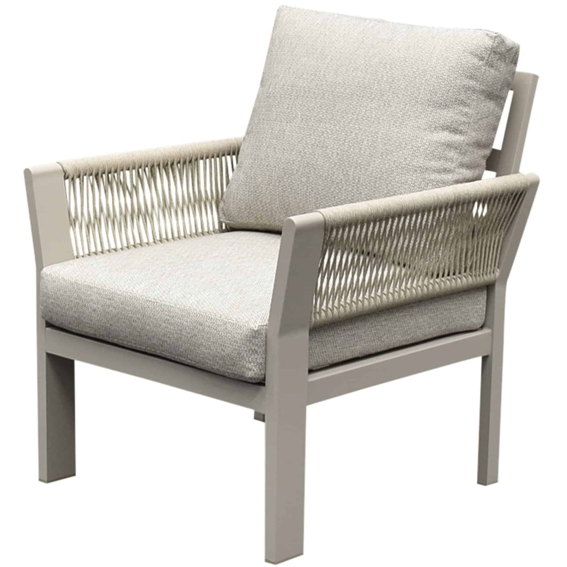 Saigon lounge tuinstoel aluminium latte soft grey kussens