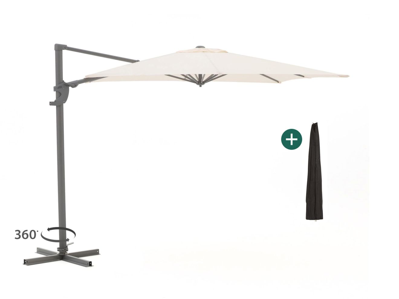 Shadowline Francisco zweefparasol 260x260cm - Laagste prijsgarantie!