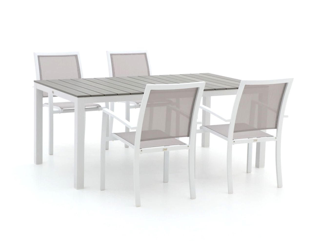 Bellagio Anzio/Fidenza 183cm dining tuinset 5-delig stapelbaar - Laagste prijsgarantie!