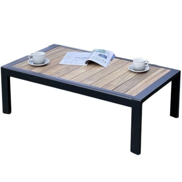 Kota lounge tuintafel aluminium antraciet 113x62xH38 cm teak blad