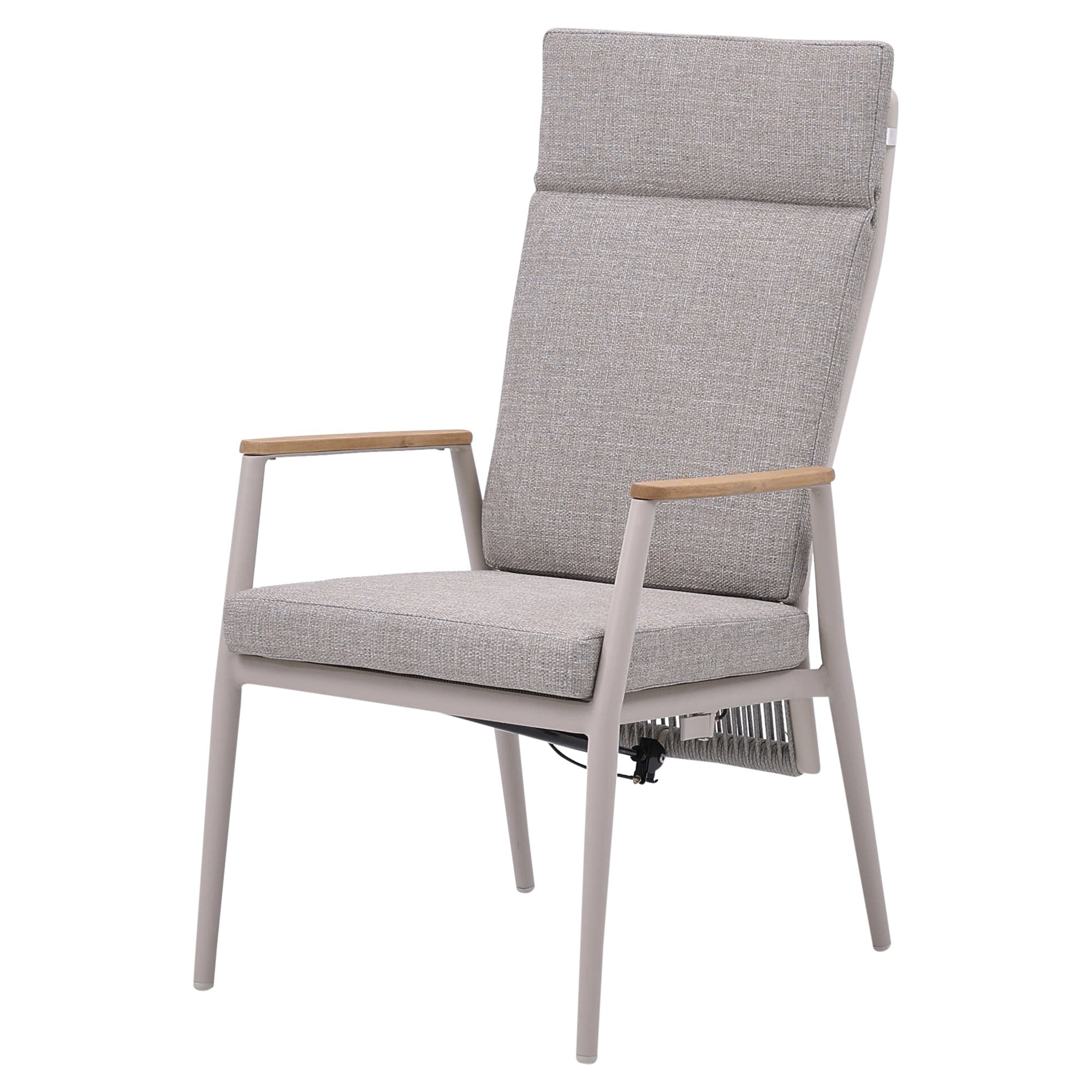 Rosetta dining tuinstoel verstelbaar aluminium latte zand