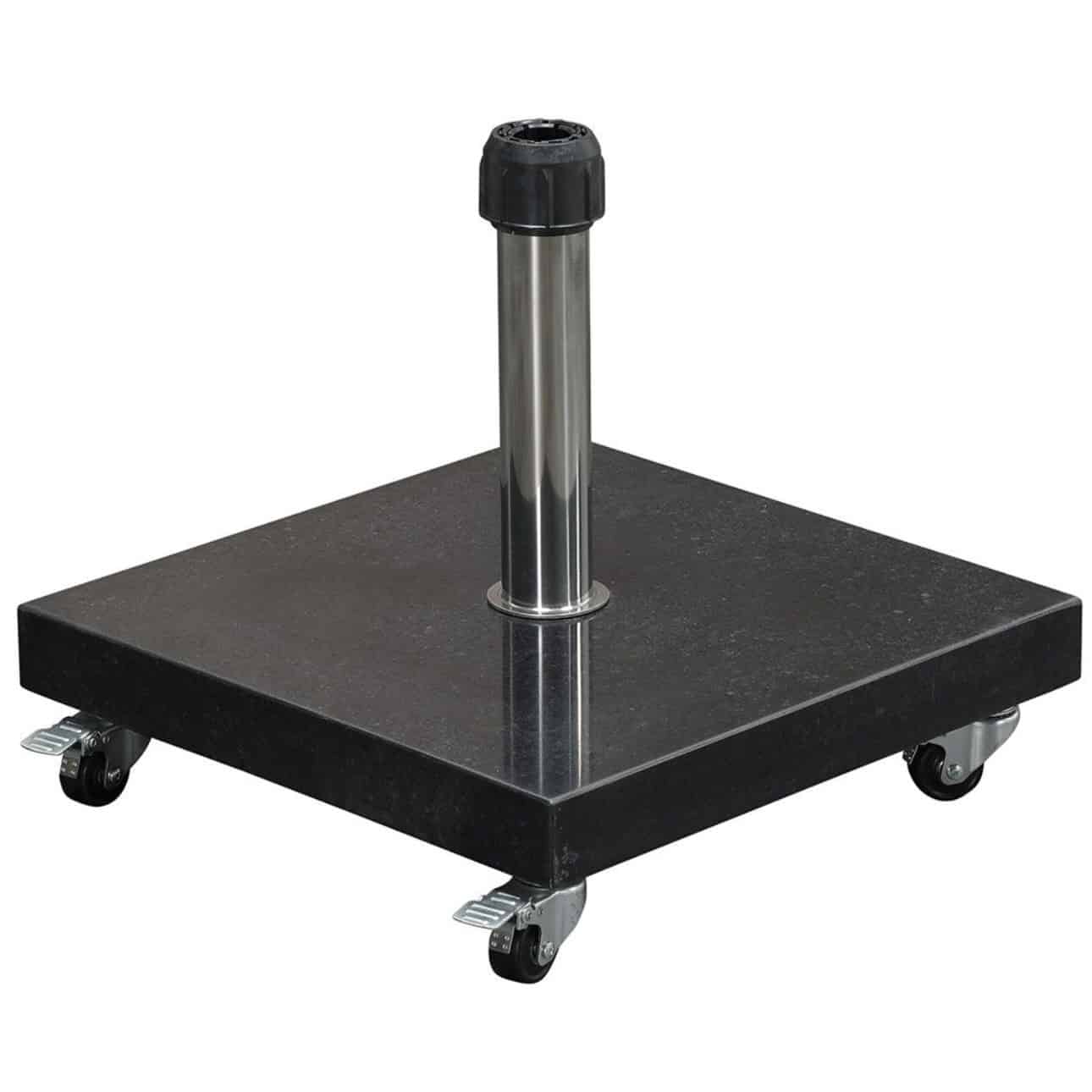 AVH parasolvoet 40 kg met 4 wielen donker zwart graniet