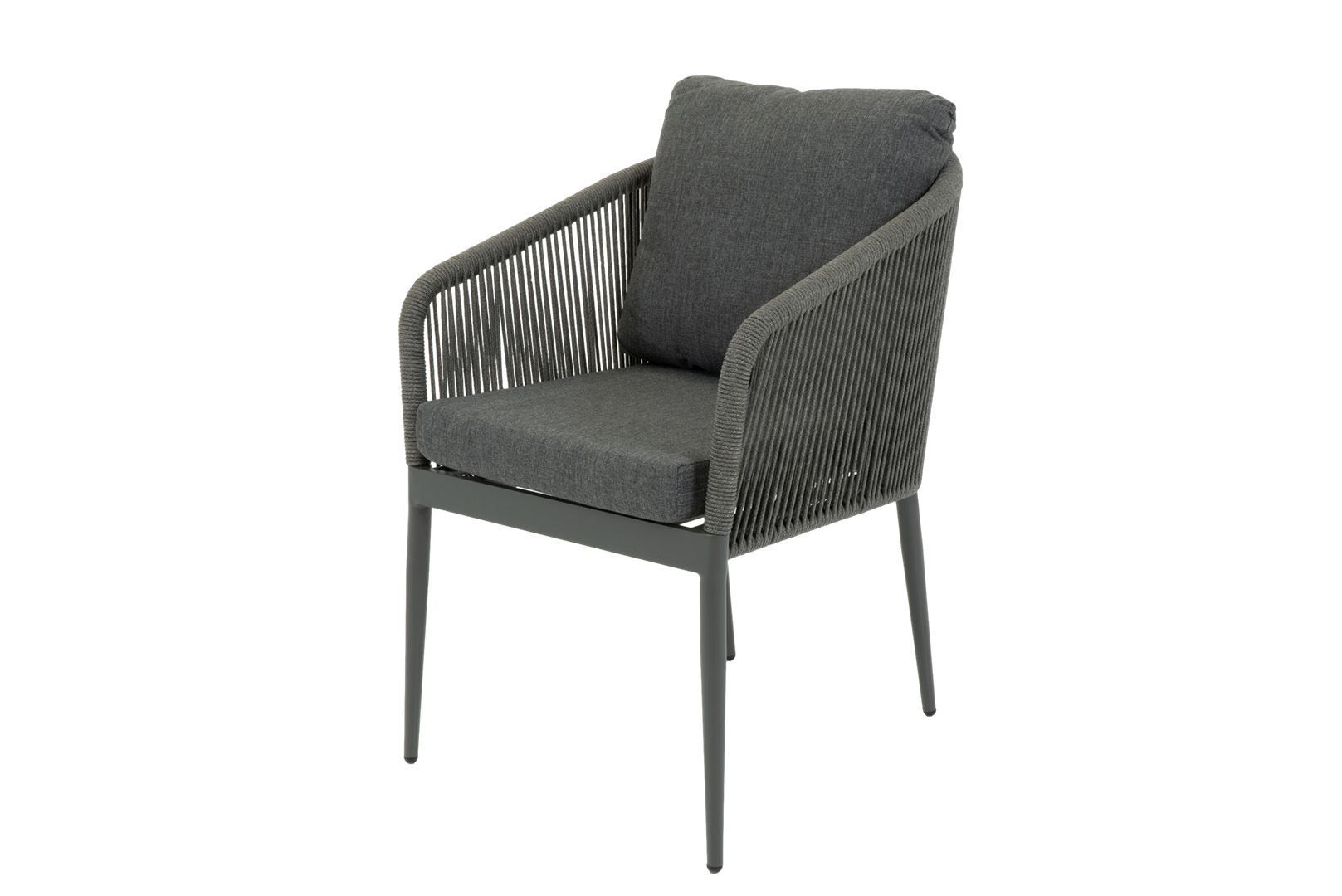 Alba dining tuinstoel rope tweed antraciet