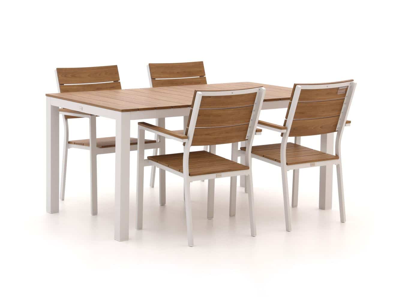 Bellagio Fidenza 160cm dining tuinset 5-delig stapelbaar - Laagste prijsgarantie!