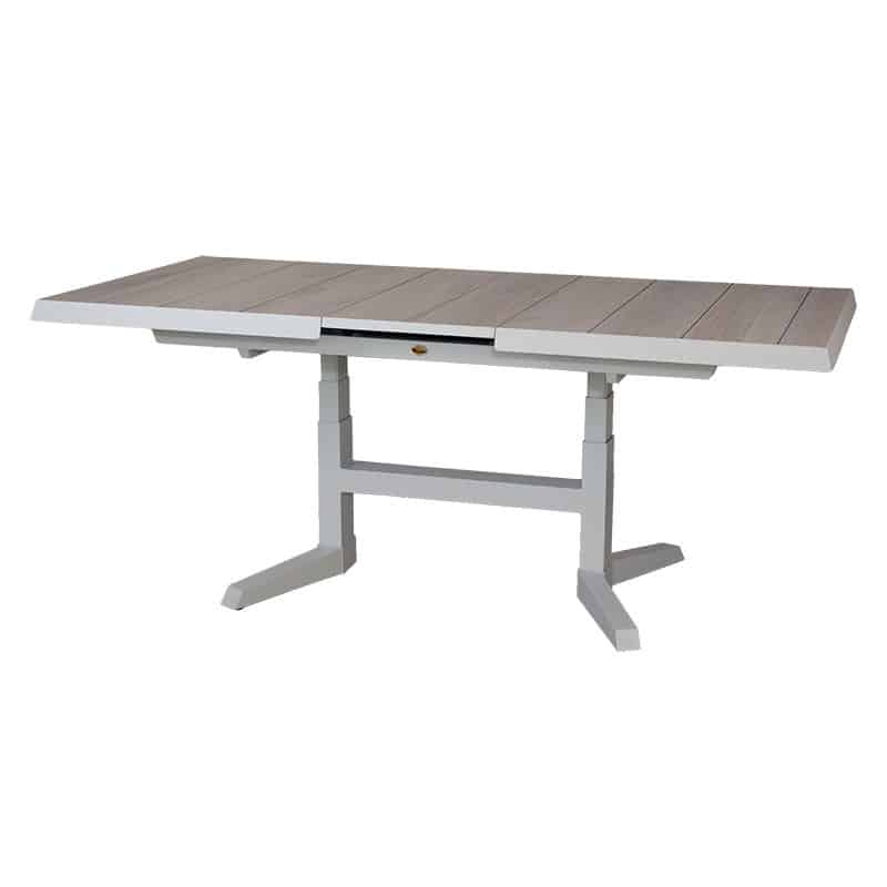 Blue Valley uitschuifbare & verstelbare dining tafel mist grey 143 - 183 x D 88 x H 51 - 75 cm - Oosterik home
