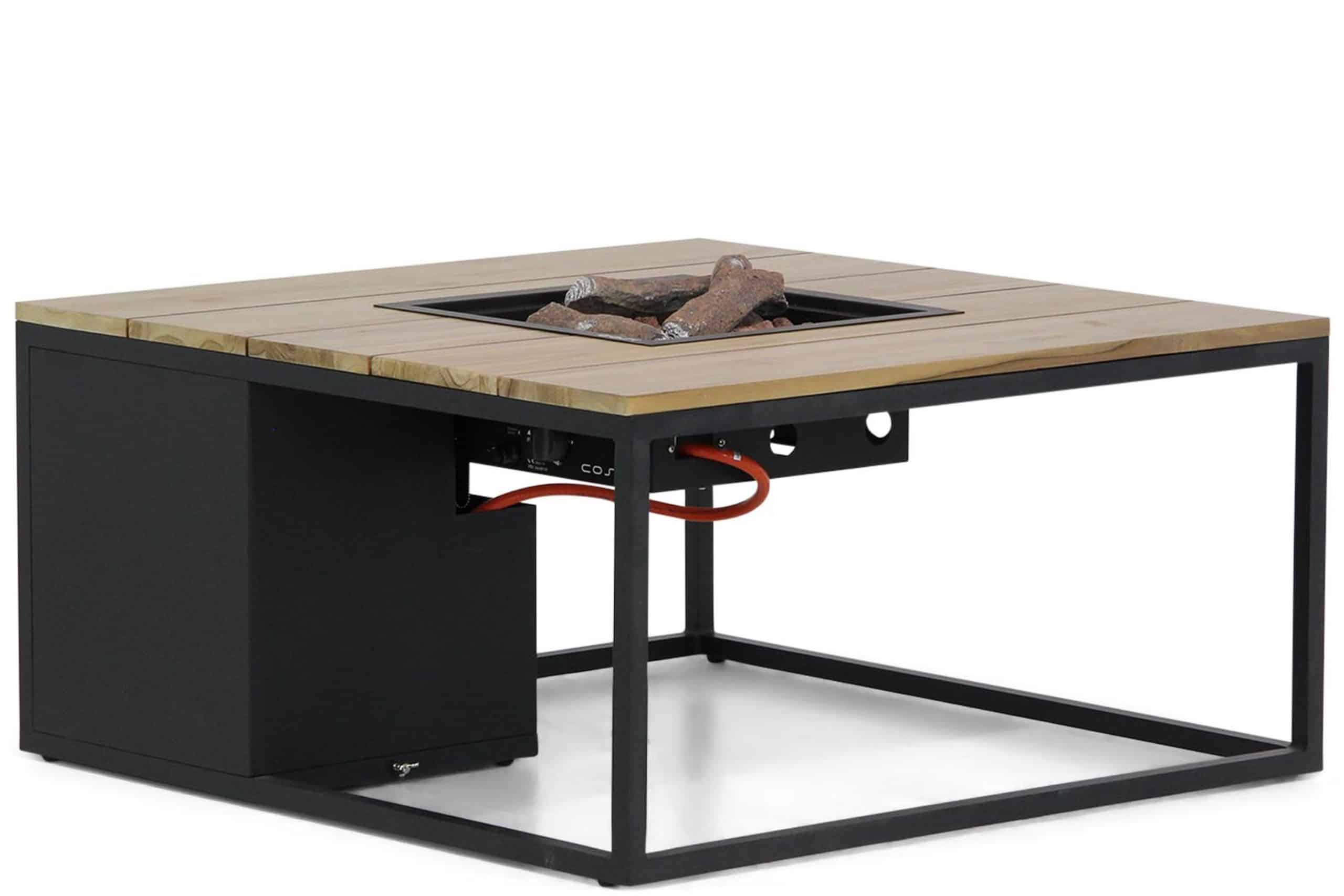 cosiloft lounge vuurtafel 100 x 100 cm antracite