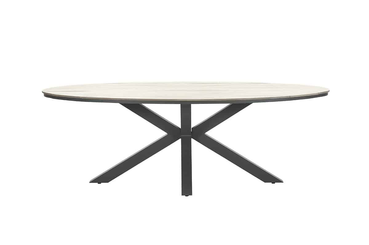 Edison tafel 200x115xH75 carbon black/ light teak polyw - Garden impressions