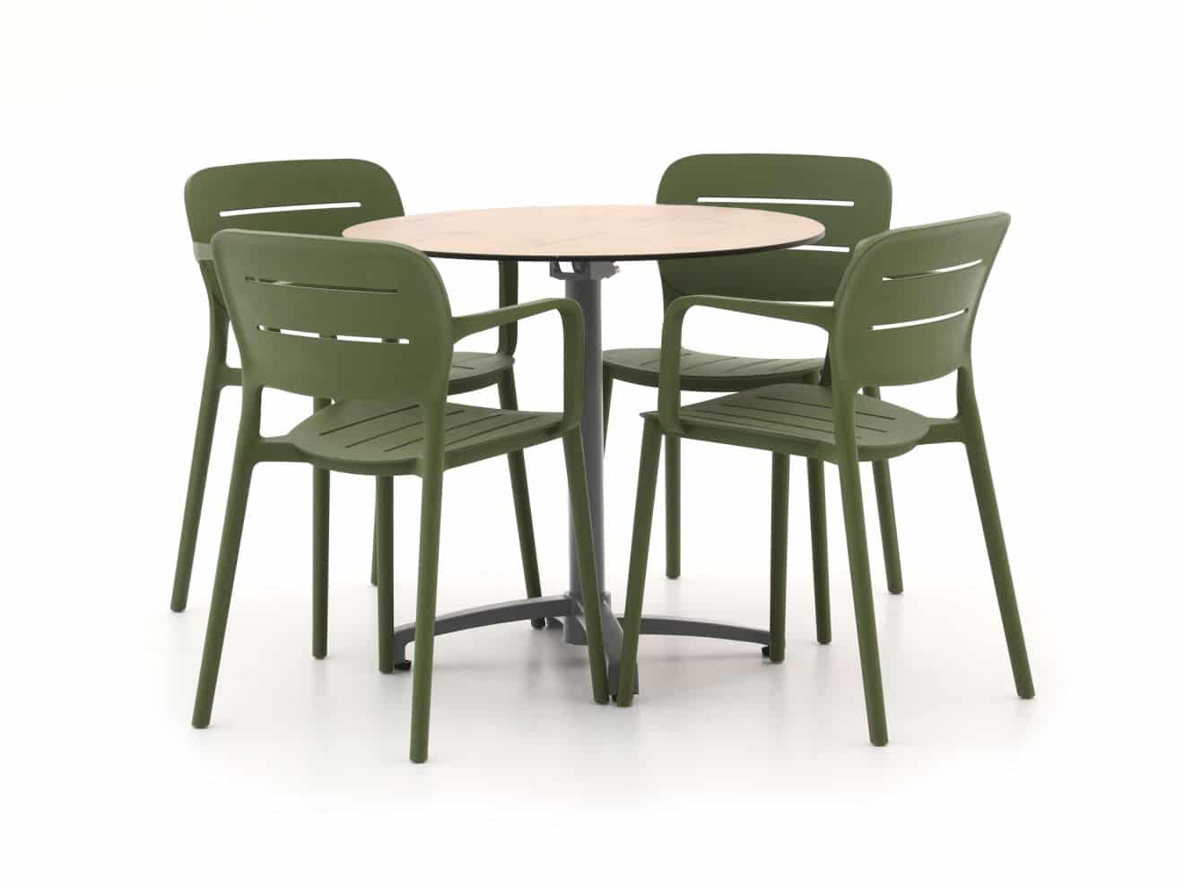Forza Pazzia/Canzo ? 80cm dining tuinset 5-delig stapelbaar - Laagste prijsgarantie!