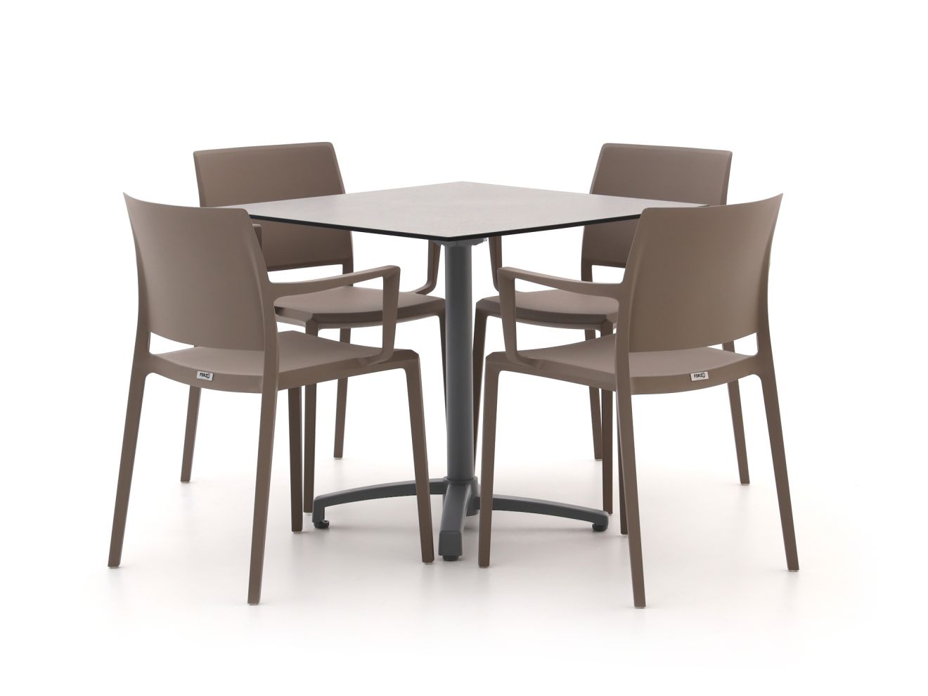 Forza Sile/Canzo 80cm dining tuinset 5-delig stapelbaar inklapbaar - Laagste prijsgarantie!