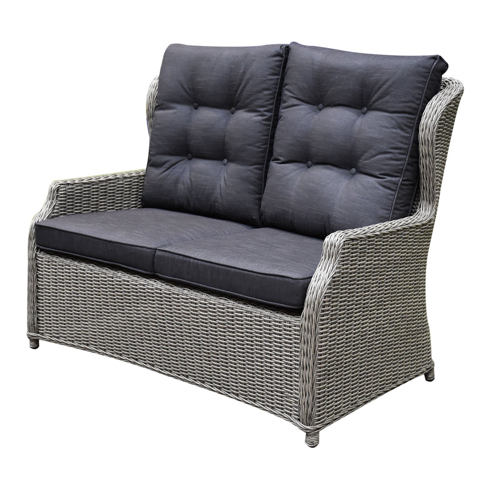 Ibiza 2-zits loungebank grijs wicker