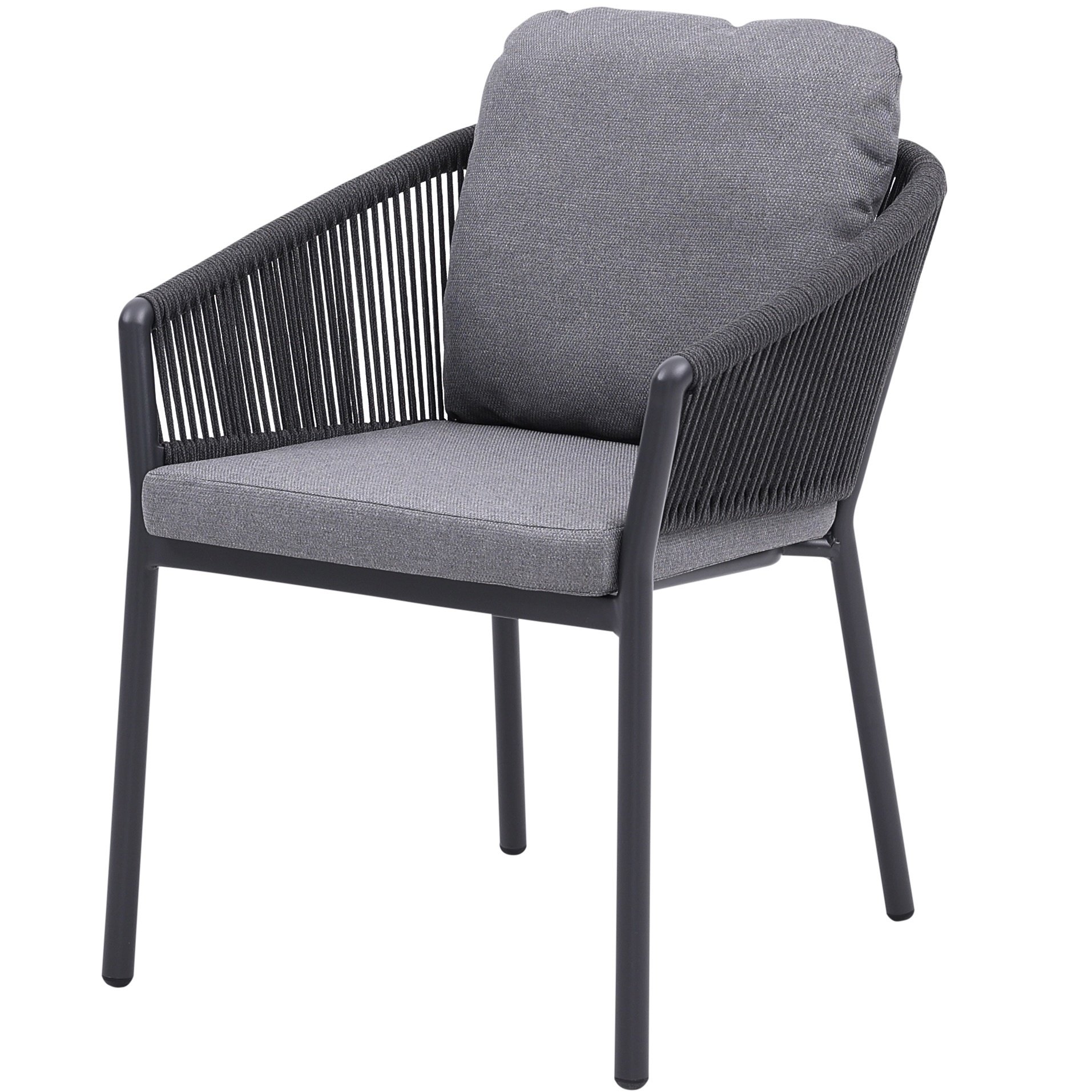 Joshua dining tuinstoel rope aluminium antraciet