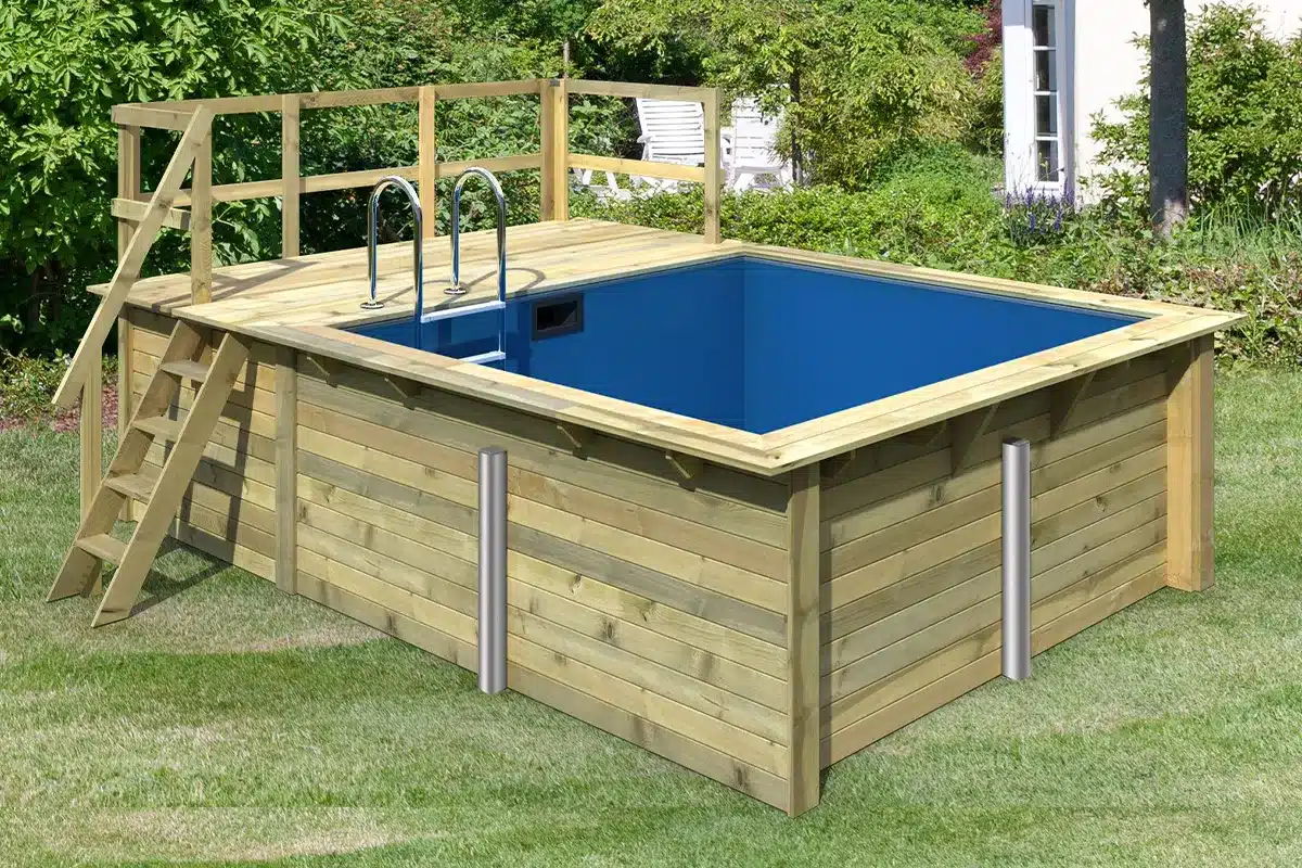 Karibu | Zwembad Rechthoek 1 met Filterpakket Klein en Terras 3,5