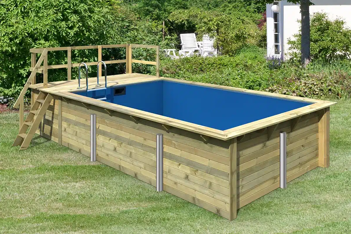 Karibu | Zwembad Rechthoek 3 met Terras 3,5