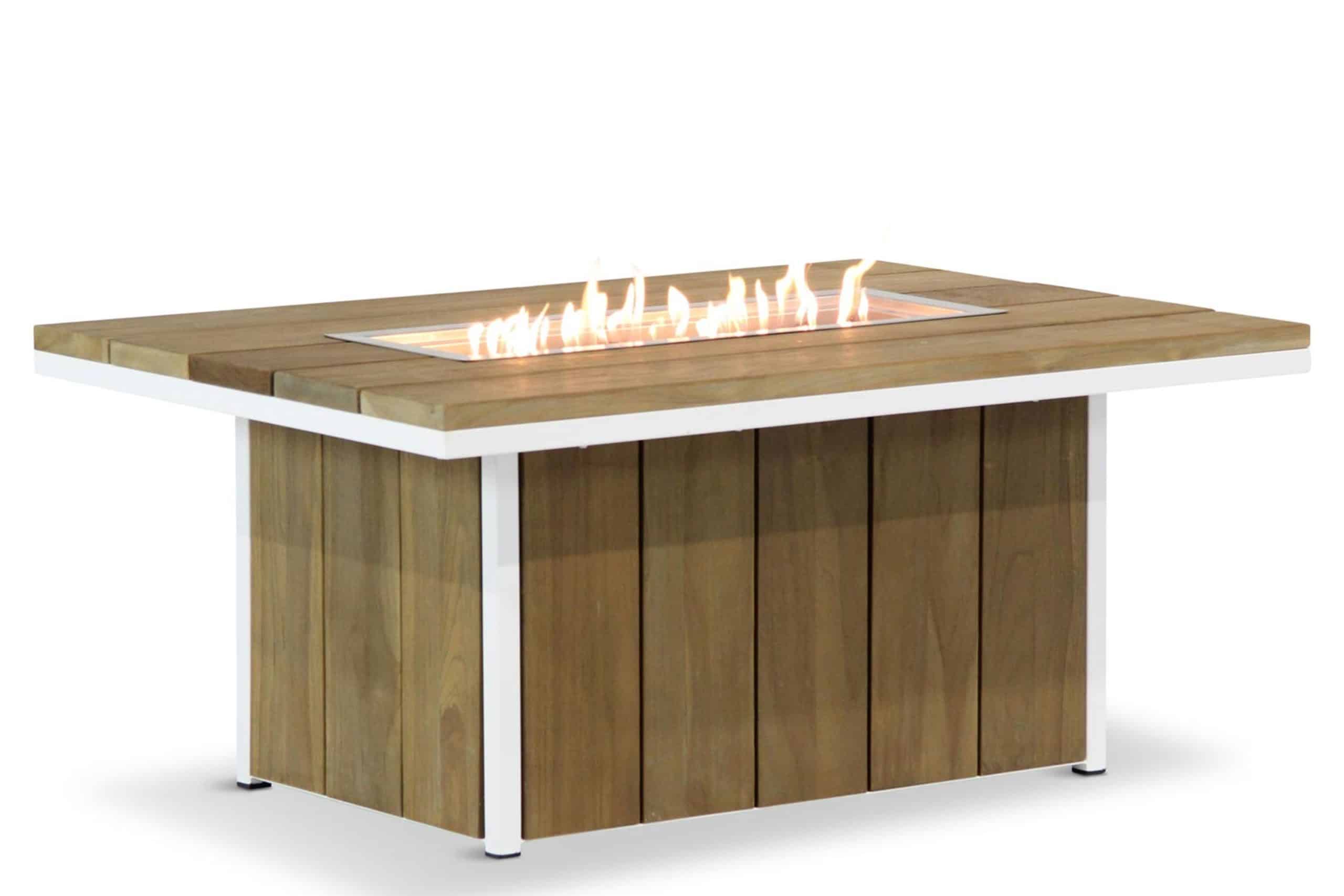 Lifestyle Seaside lounge vuurtafel 120 x 80 cm wit