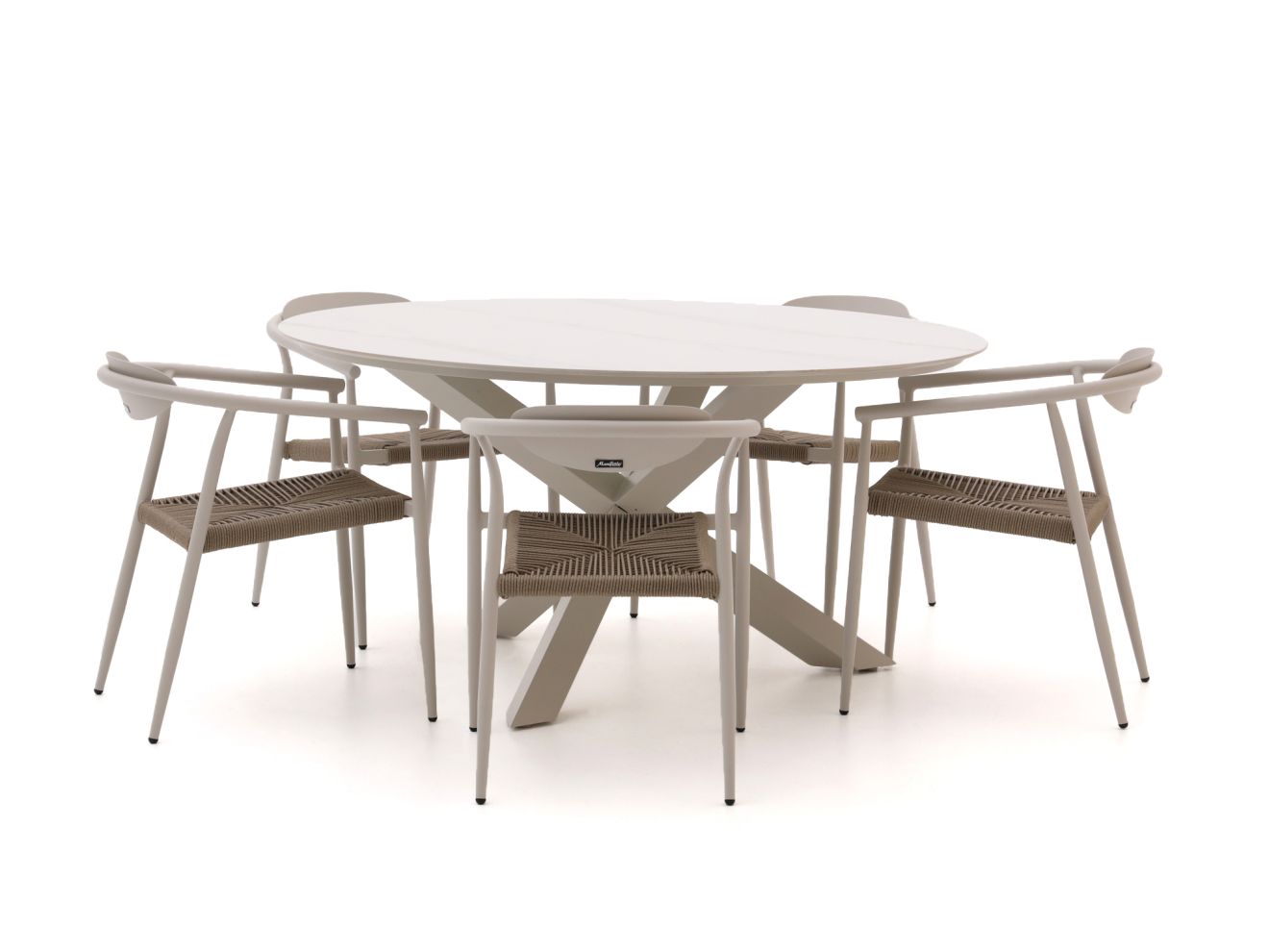 Manifesto Cavone/Lodola ø 150cm dining tuinset 6-delig stapelbaar - Laagste prijsgarantie!