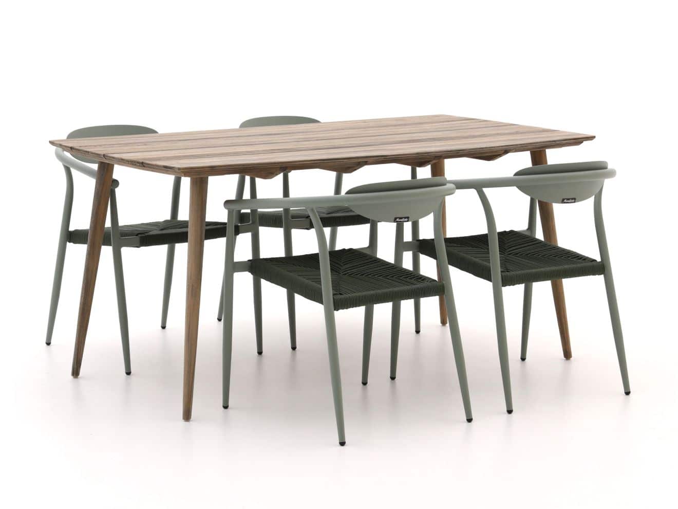 Manifesto Cavone/ROUGH-K 160cm dining tuinset 5-delig stapelbaar - Laagste prijsgarantie!