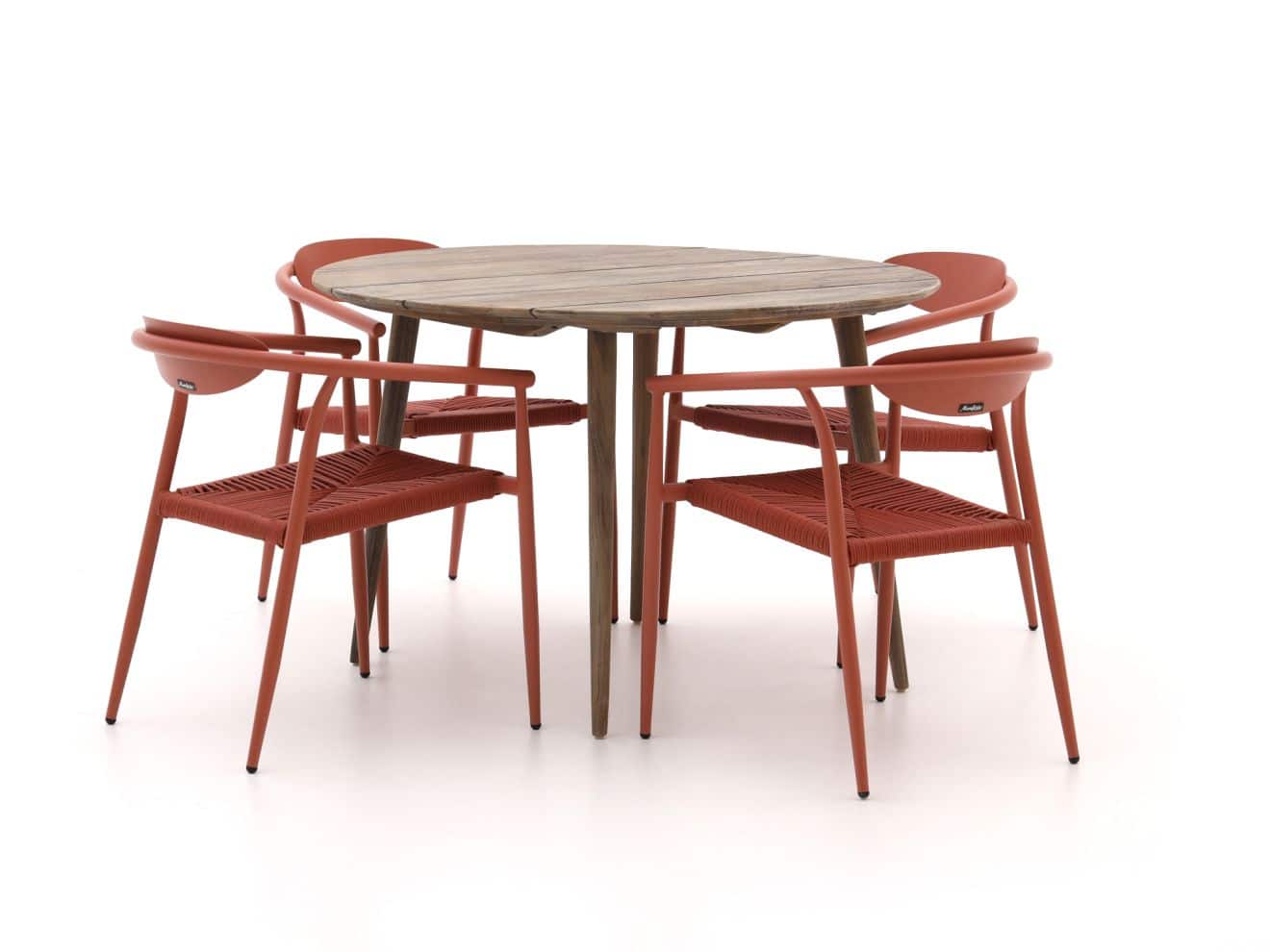 Manifesto Cavone/ROUGH-K ø 115cm dining tuinset 5-delig stapelbaar - Laagste prijsgarantie!