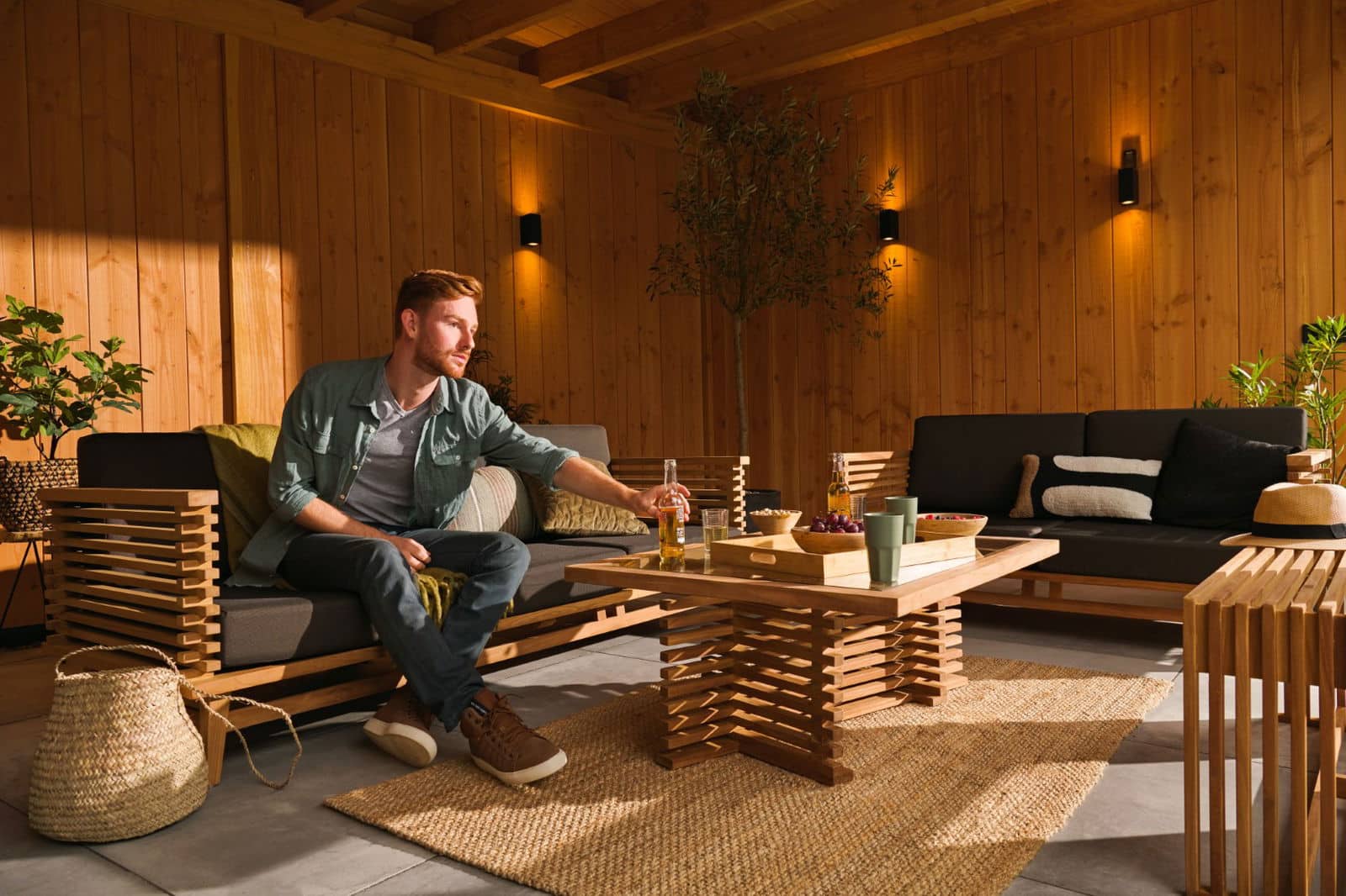 Riverside teak 2-zits bank incl. kussens Tuindeco - Tuindeco