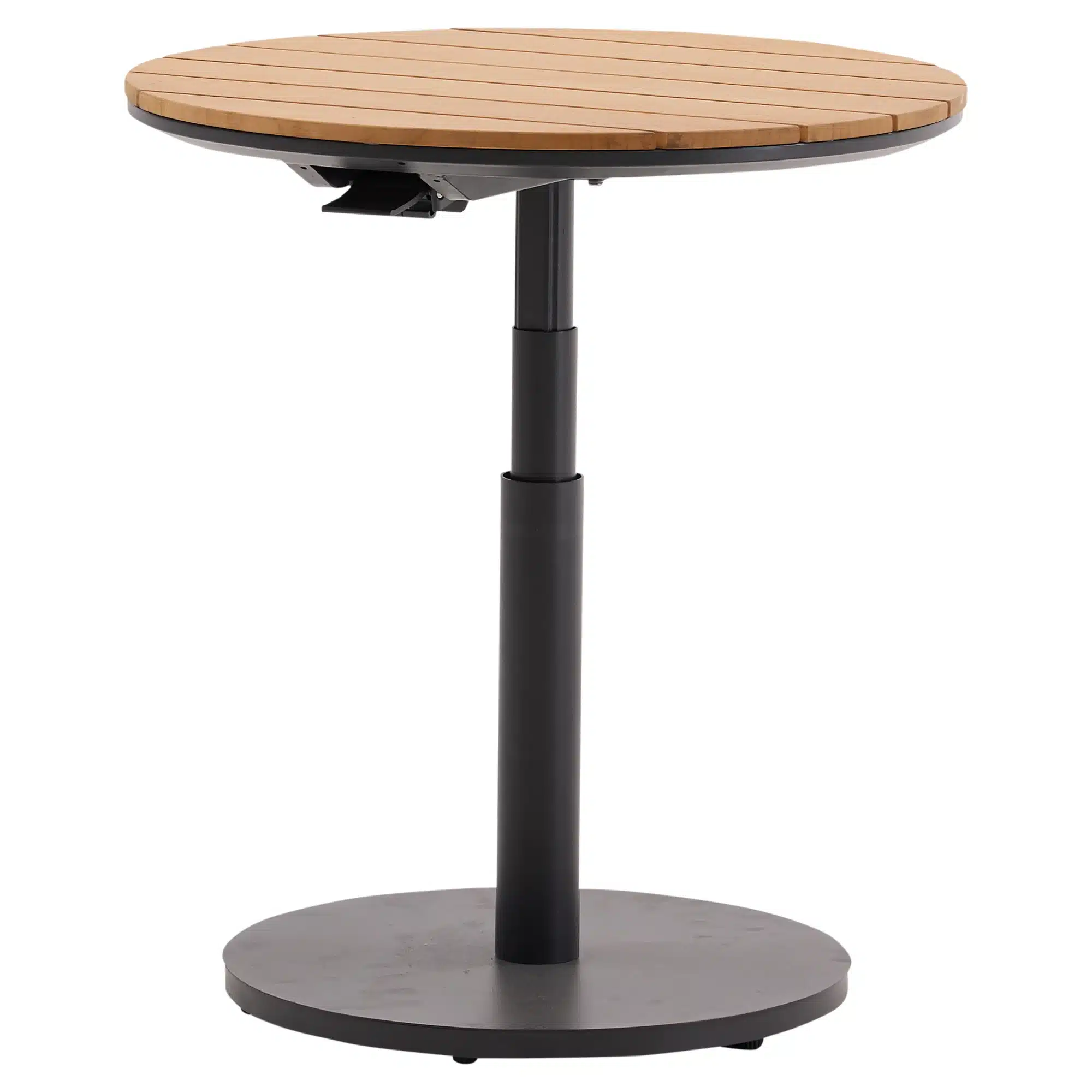 San Sebastian bijzettafel 59xH45-65 cm rond aluminium antraciet teak blad