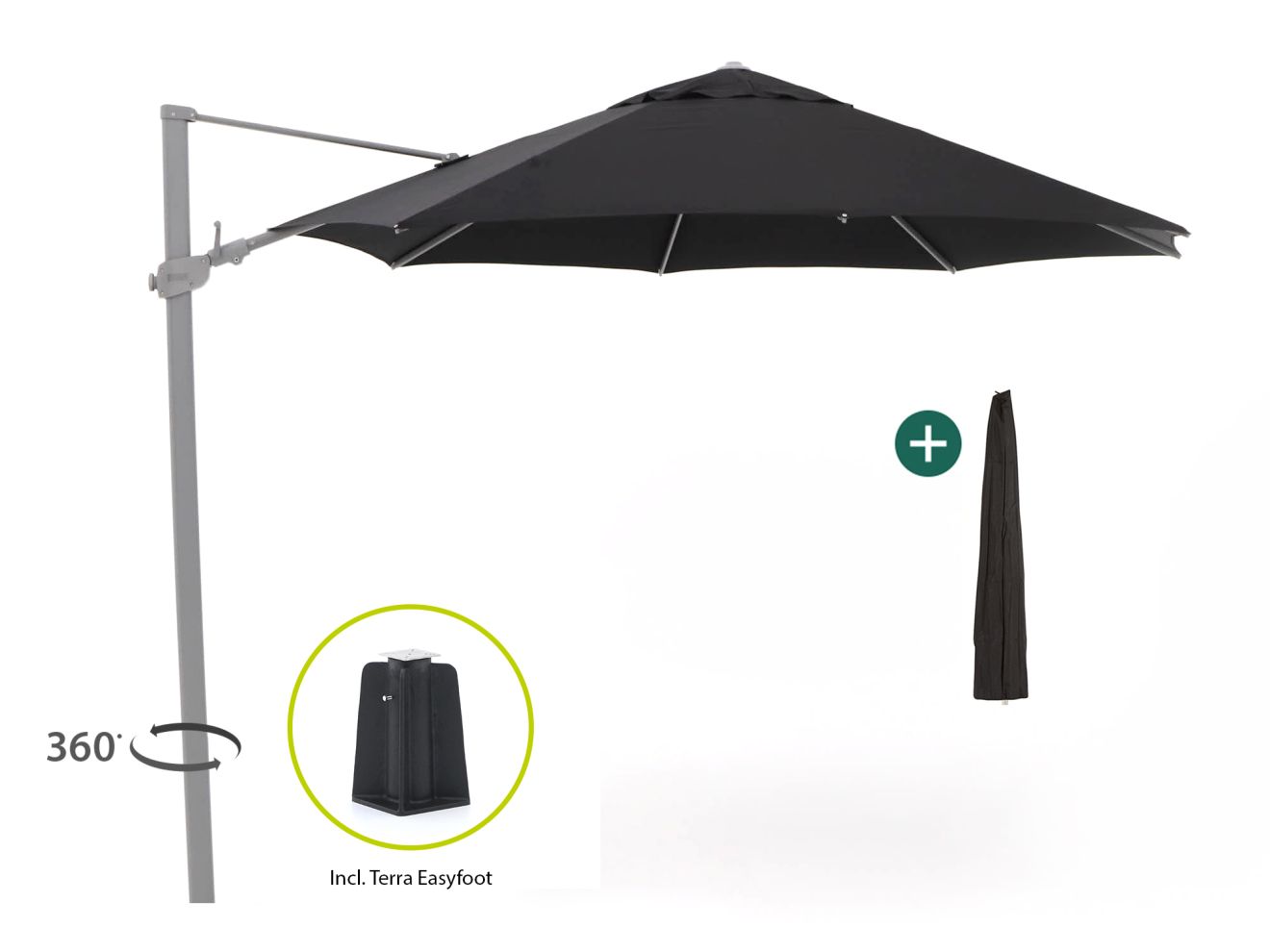 Shadowline Austin zweefparasol ? 350cm - Laagste prijsgarantie!