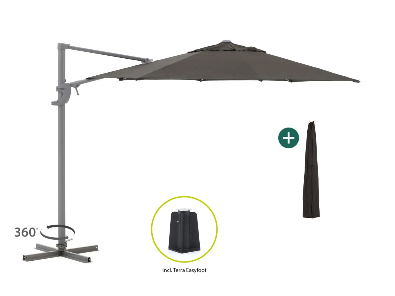 Shadowline Francisco zweefparasol ? 330cm - Laagste prijsgarantie!