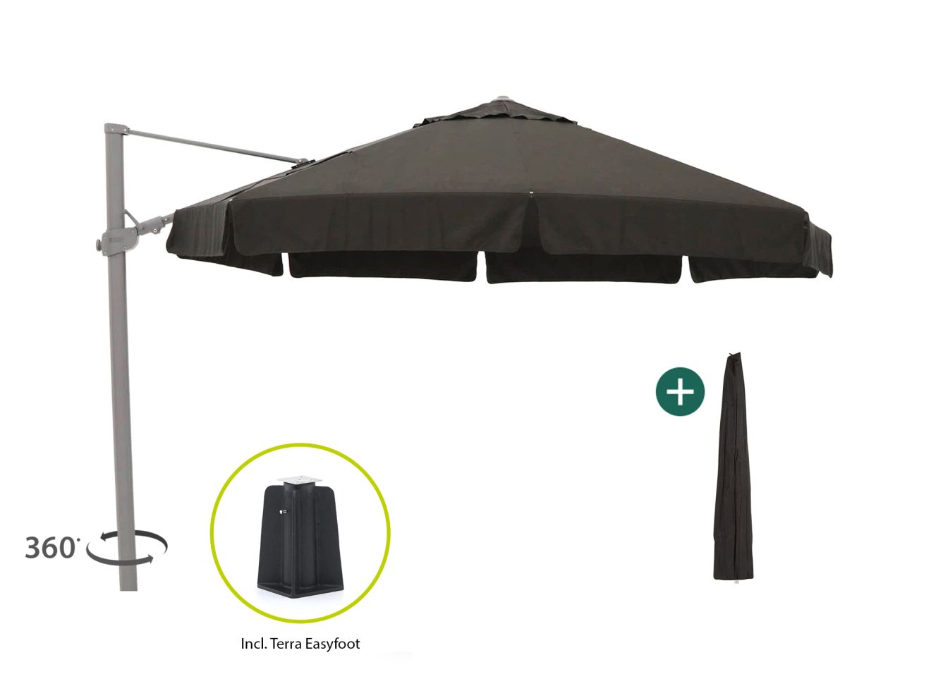 Shadowline Miami zweefparasol ? 350cm - Laagste prijsgarantie!