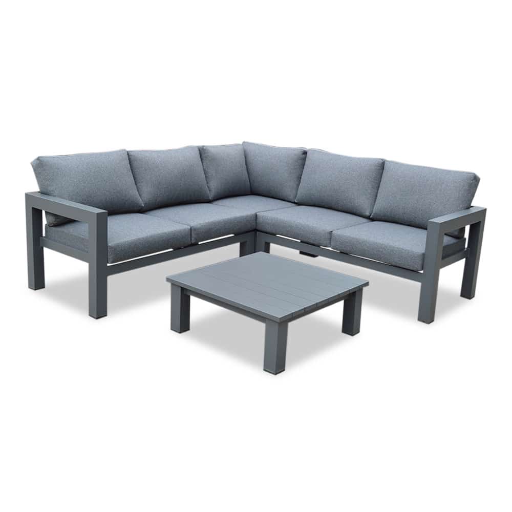 Toronto hoek loungeset 4-delig | aluminium | antraciet | 220x220cm