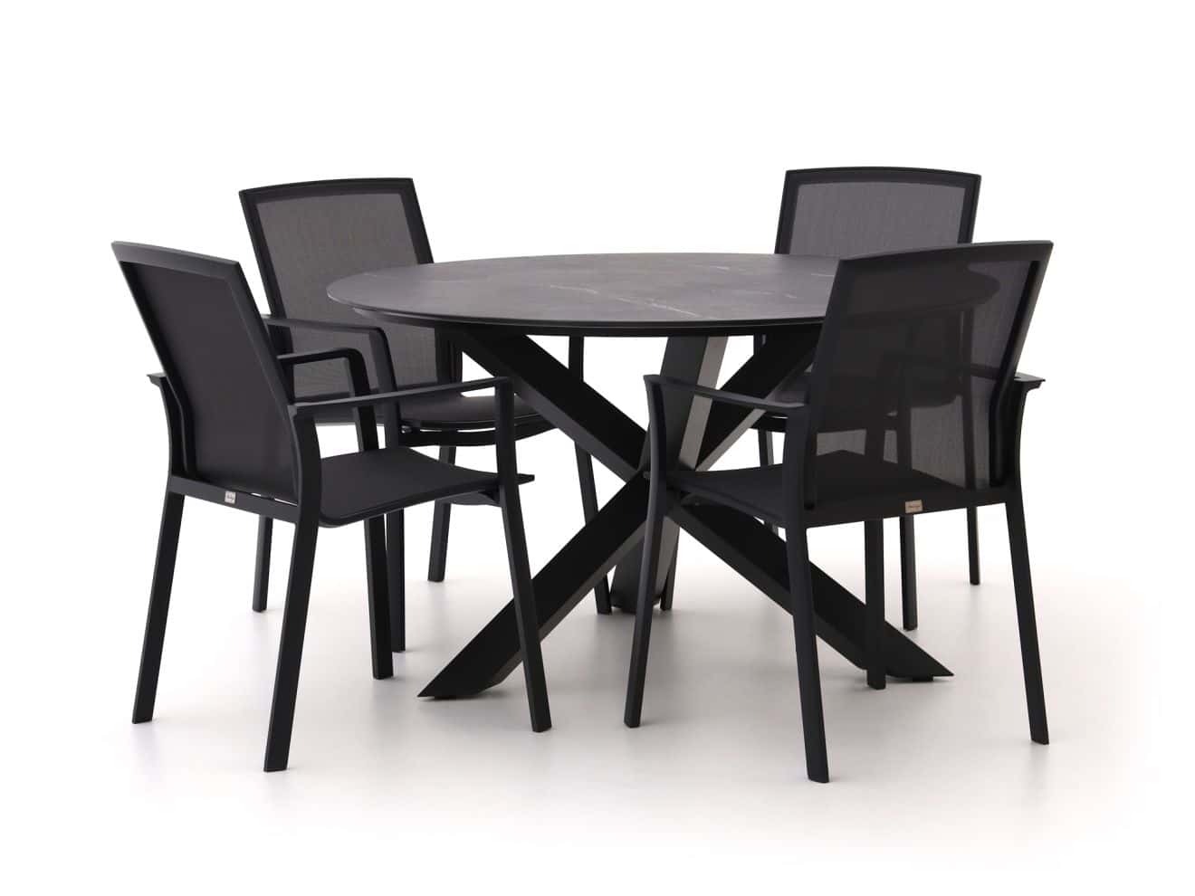 Bellagio Dranera/Lodola ø 130cm dining tuinset 5-delig stapelbaar - Laagste prijsgarantie!