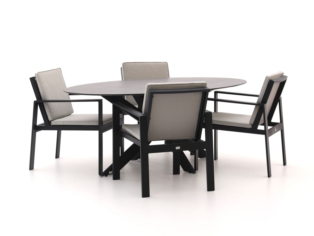 bellagio vezzano/furato ellips 200cm dining tuinset 5 delig laagste prijsgarantie!