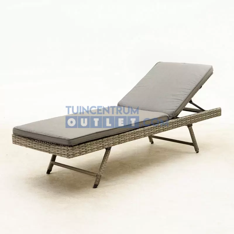 Ligbed Valencia Smoke Grijs Aluminium Wicker Bed Buiten Lesli Living