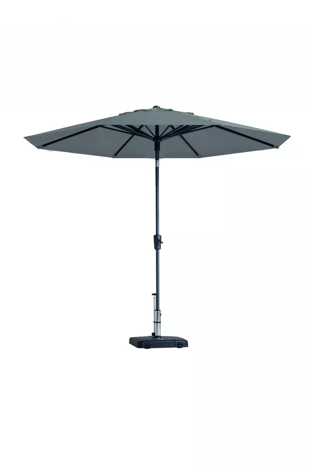 Parasol Paros II Rond Ć3m met kniksysteem - Licht Grijs