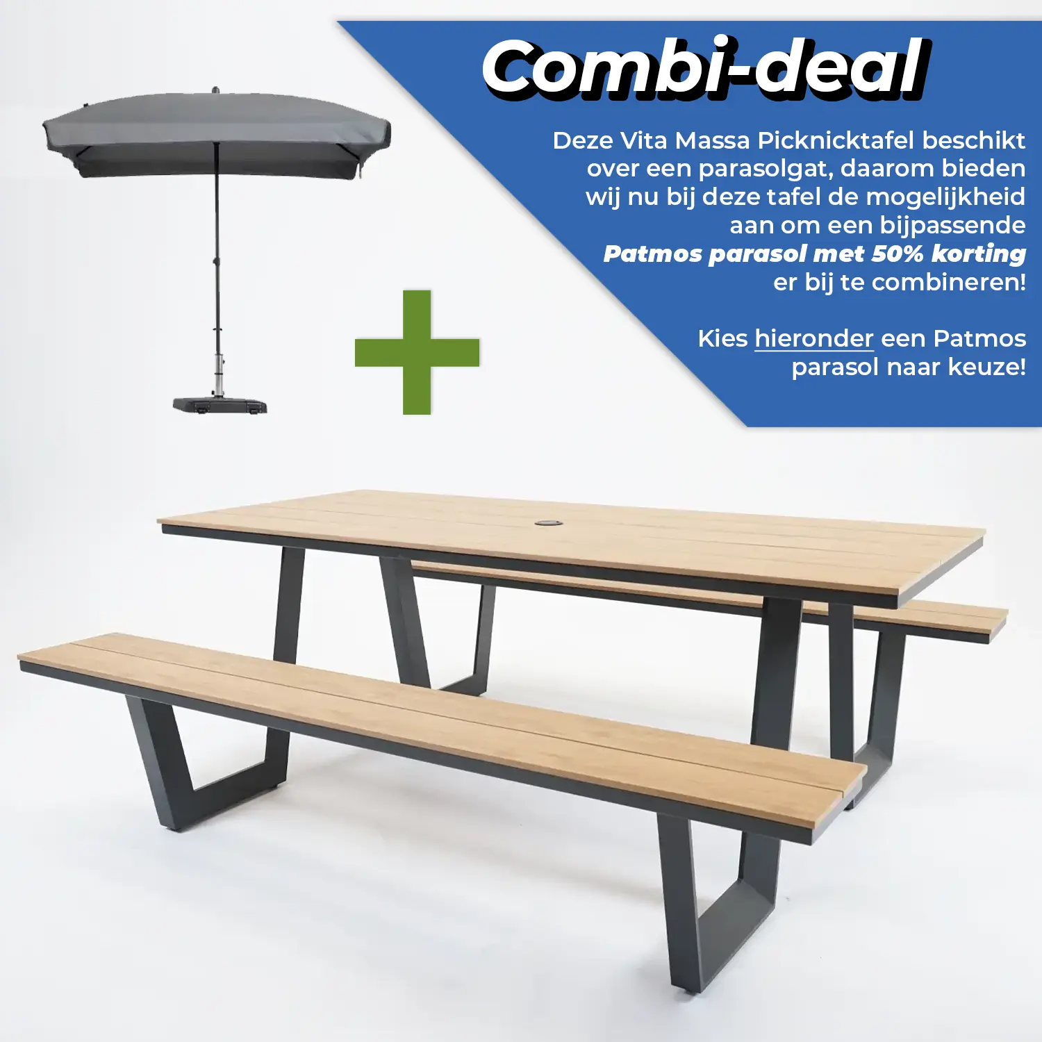 Vita Massa Picknicktafel Rechthoekig Picknickset