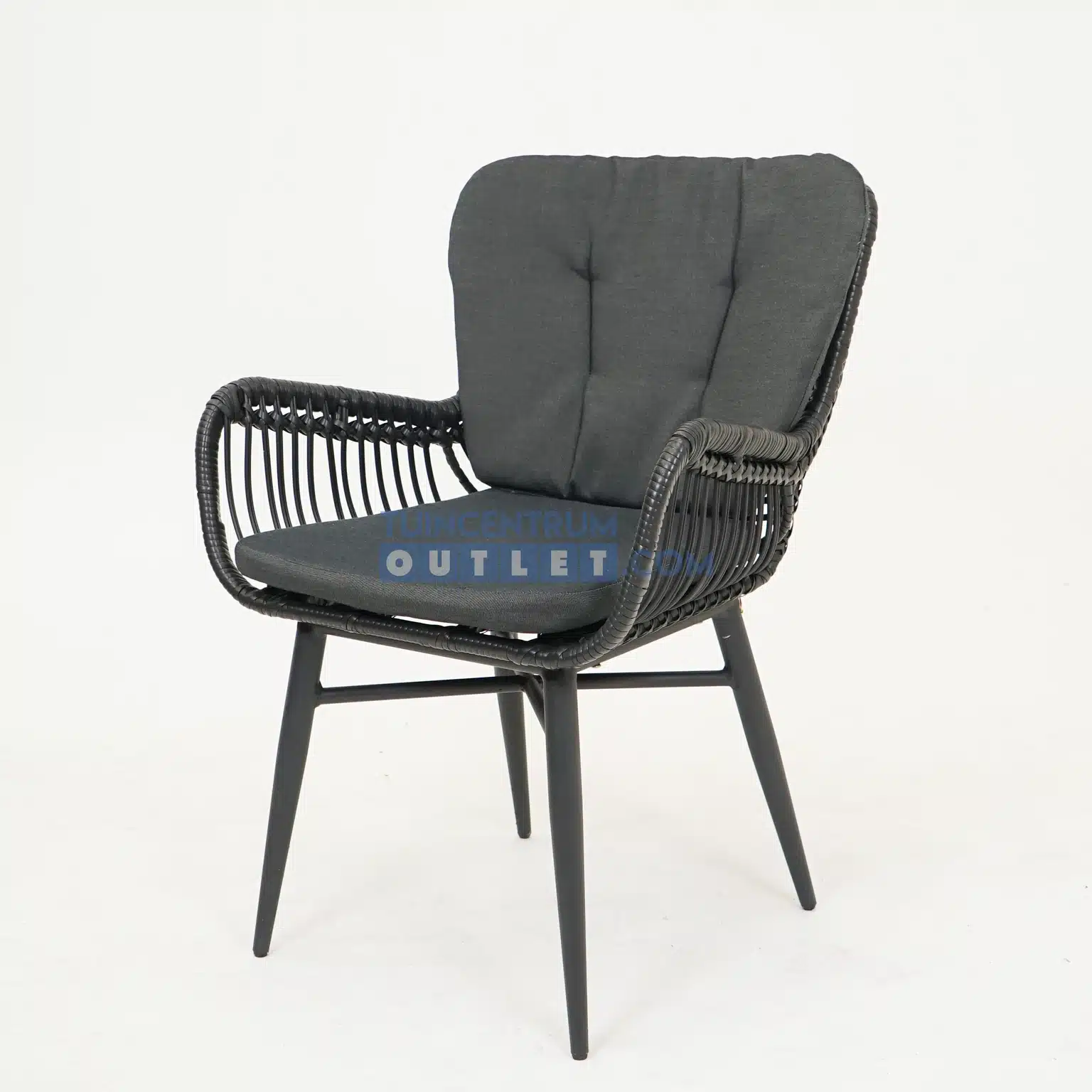 Vita Spider Zwart Dining Tuinstoel (excl. rugkussen)