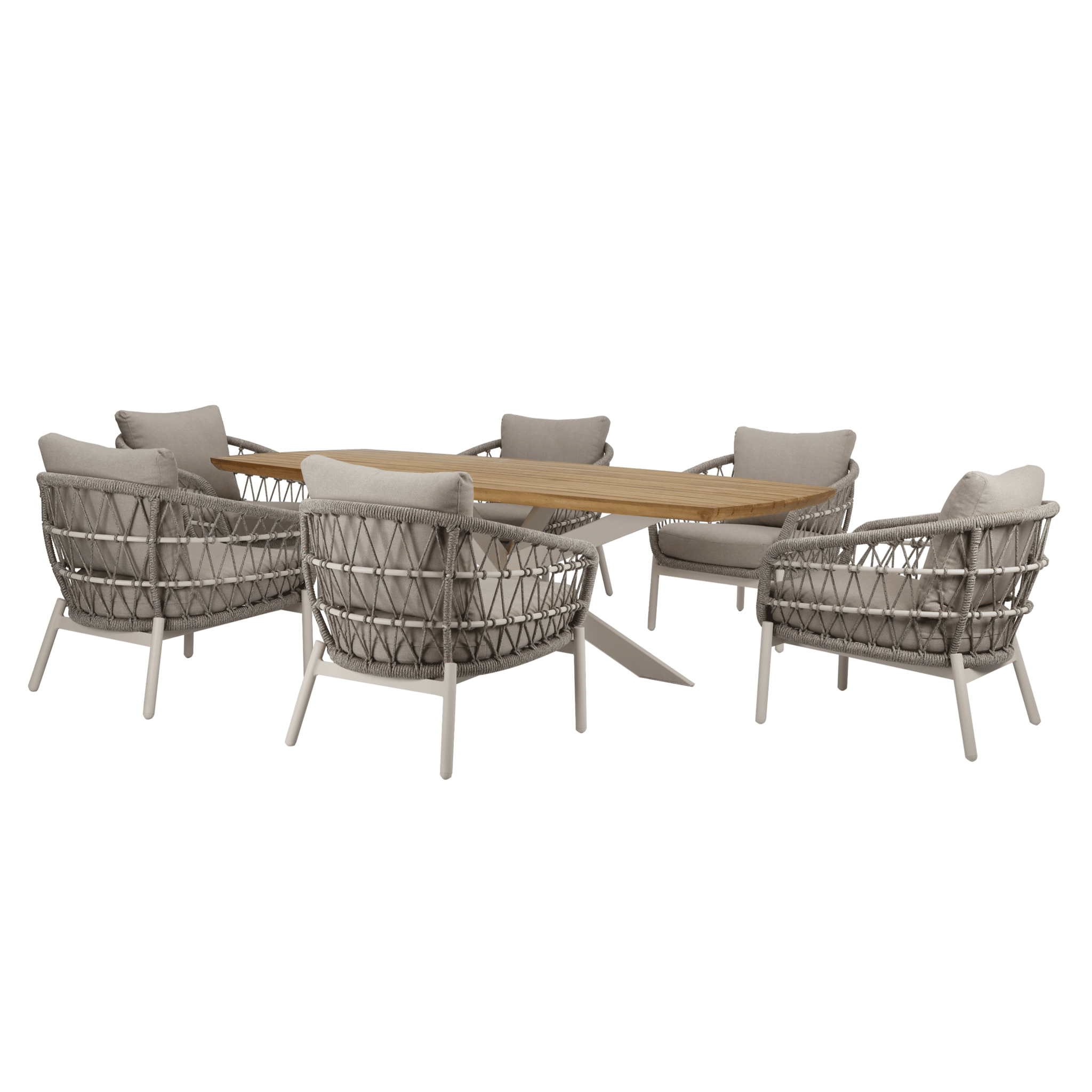 Arezzo Lido low dining tuinset 240x100xH69 cm 7 delig sand