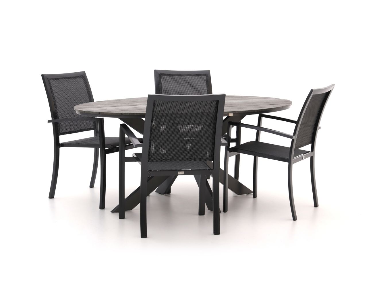 Bellagio Anzio/Fidenza ovaal 180cm dining tuinset 5-delig stapelbaar - Laagste prijsgarantie!