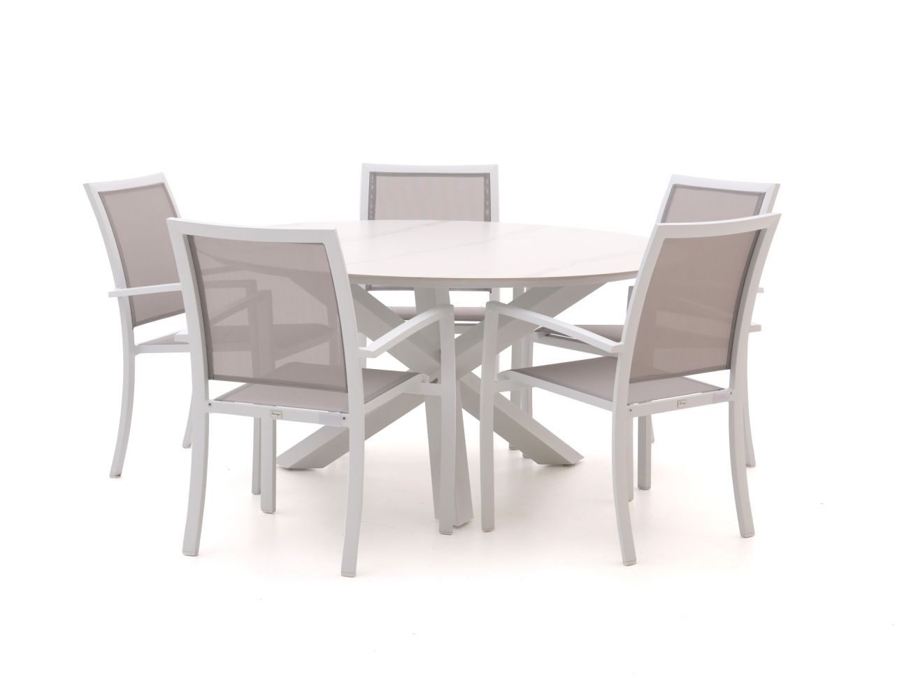 Bellagio Anzio/Lodola ø150cm dining tuinset 6-delig stapelbaar - Laagste prijsgarantie!