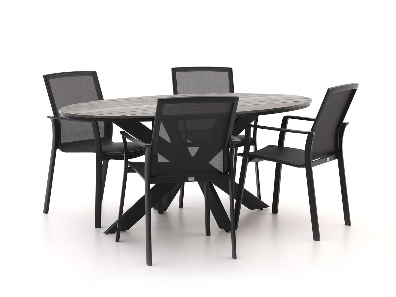 Bellagio Dranera/Fidenza ovaal 180cm dining tuinset 5-delig stapelbaar - Laagste prijsgarantie!