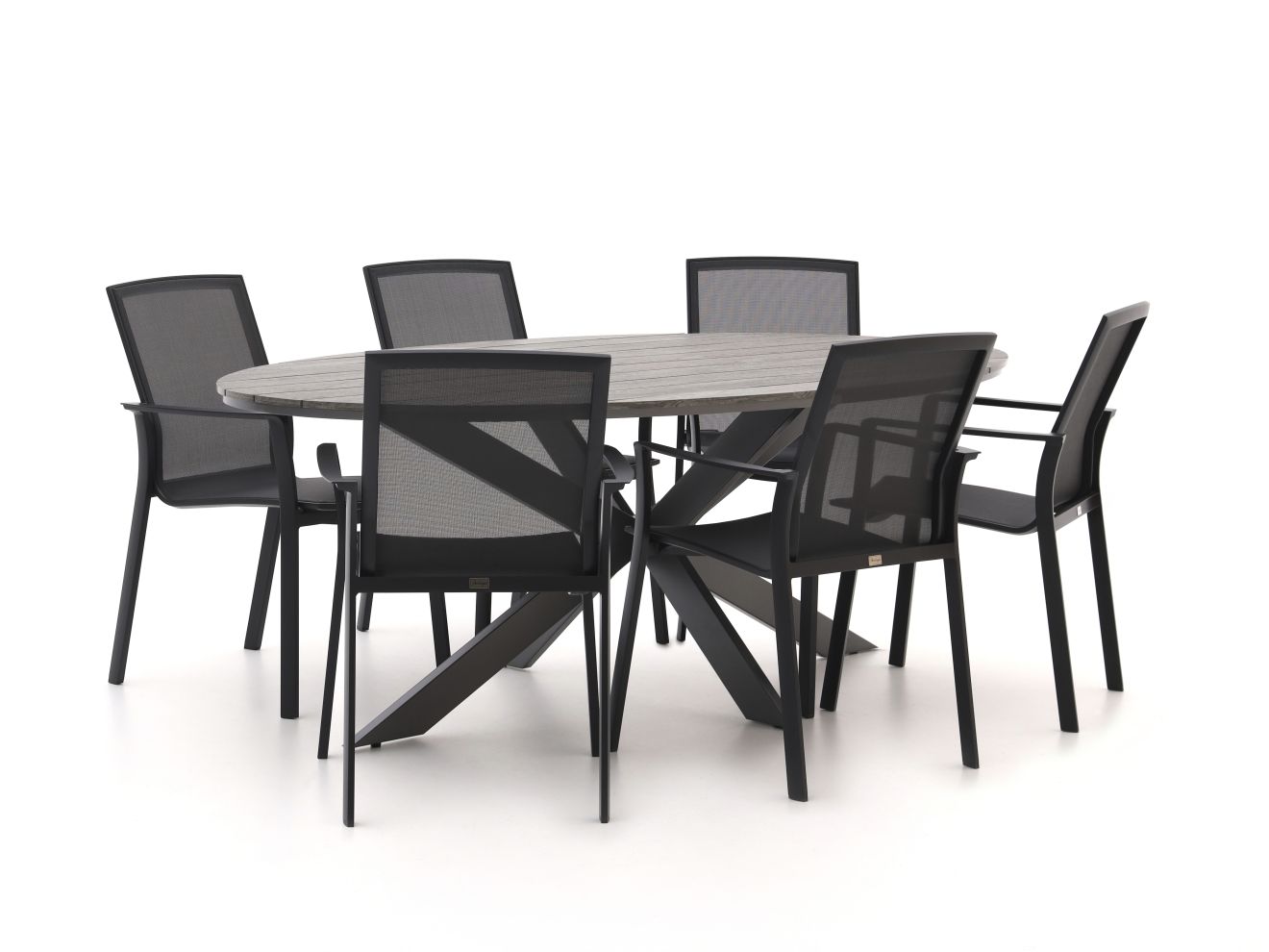 Bellagio Dranera/Fidenza ovaal 220cm dining tuinset 7-delig stapelbaar - Laagste prijsgarantie!