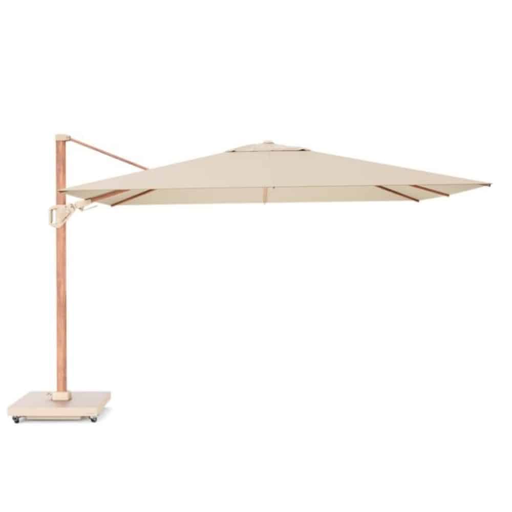 Challenger T² zweefparasol - premium doek | 260x350cm | Champagne/Teak look