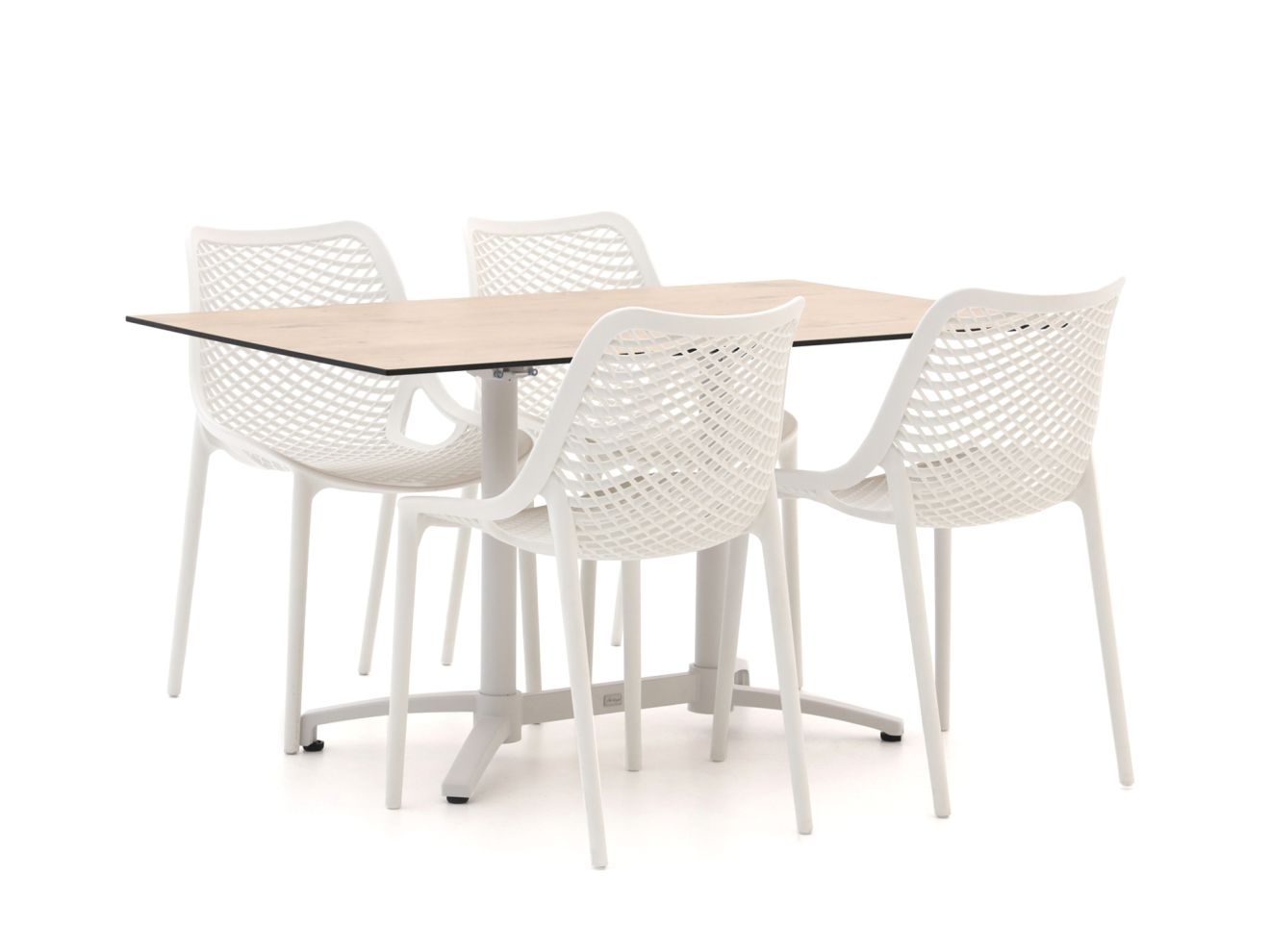 Forza Ripi/Canzo 140cm dining tuinset 5-delig stapelbaar inklapbaar - Laagste prijsgarantie!