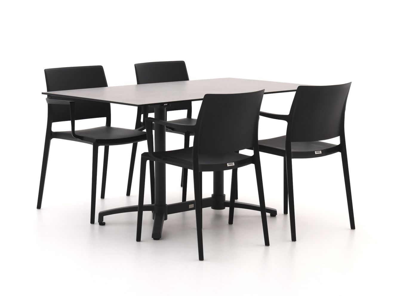 Forza Sile/Canzo 140cm dining tuinset 5-delig stapelbaar inklapbaar - Laagste prijsgarantie!
