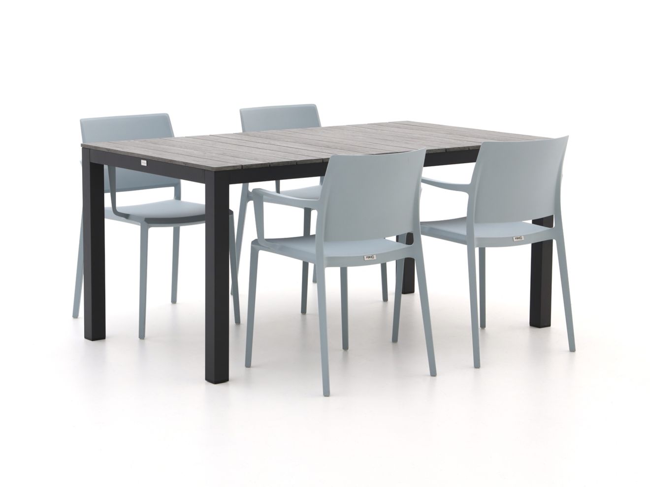 Forza Sile/Fidenza 160cm dining tuinset 5-delig stapelbaar - Laagste prijsgarantie!