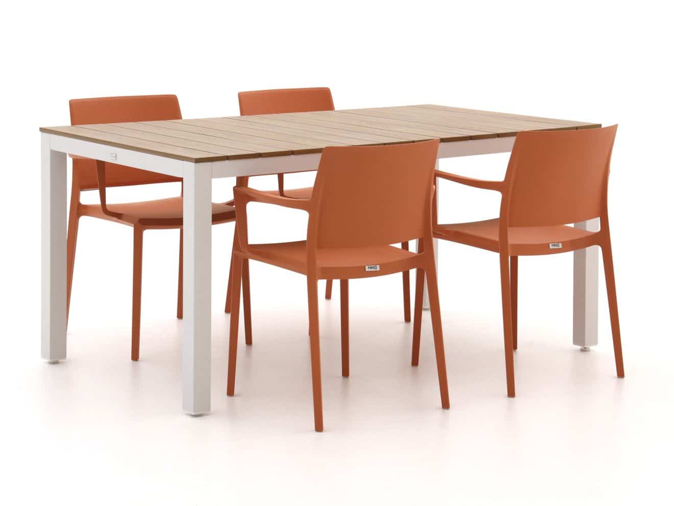 Forza Sile/Fidenza 160cm dining tuinset 5-delig stapelbaar - Laagste prijsgarantie!