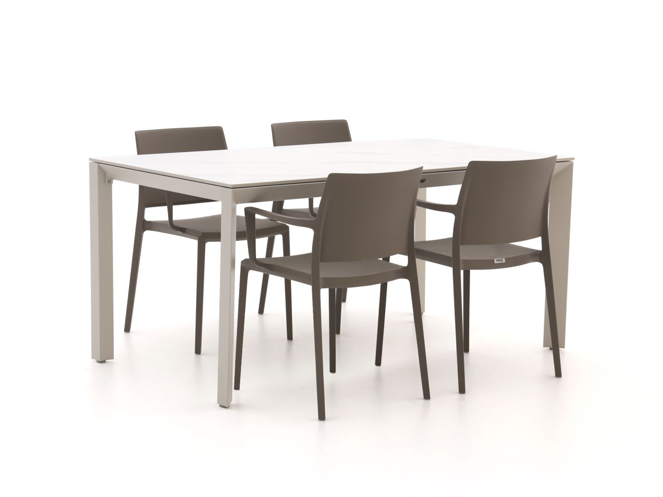 Forza Sile/Sestino 160cm dining tuinset 5-delig stapelbaar - Laagste prijsgarantie!