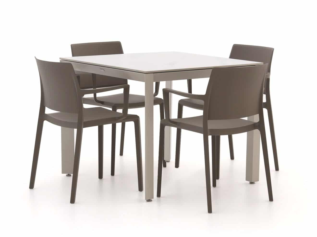 Forza Sile/Sestino 90cm dining tuinset 5-delig stapelbaar - Laagste prijsgarantie!