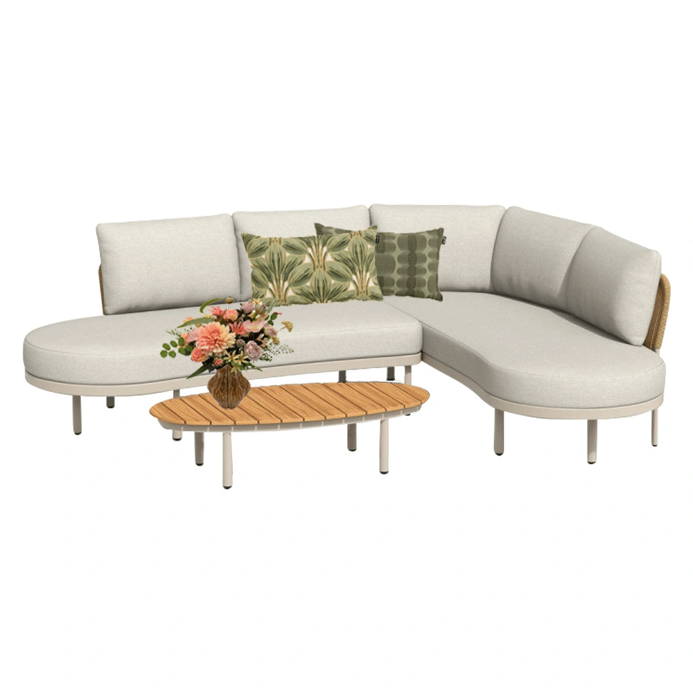 Fumanu Hoek Loungeset Champagne - Tierra outdoor