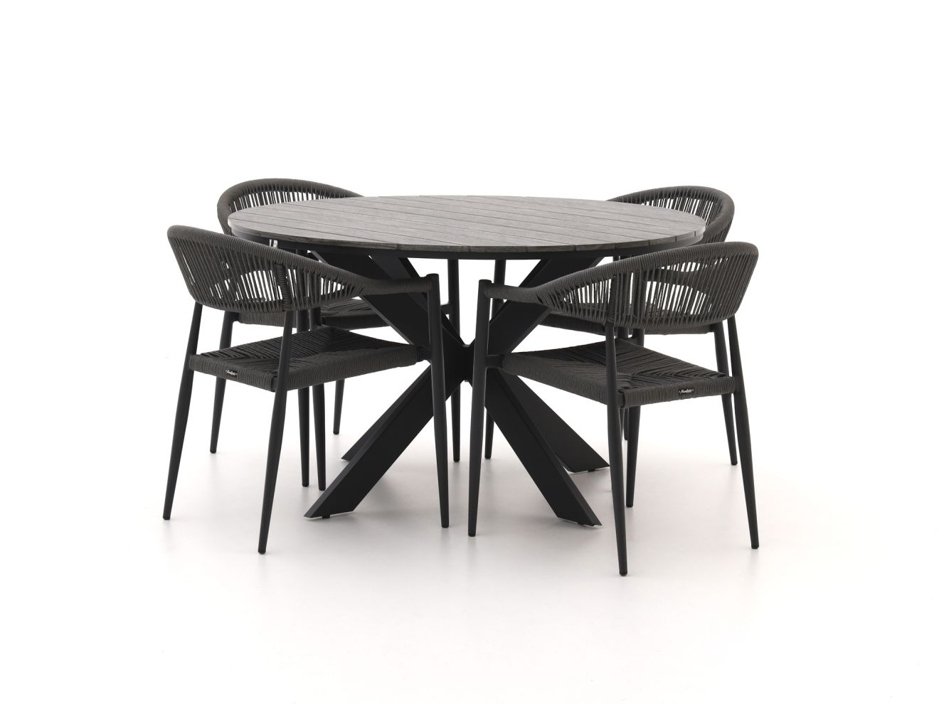Manifesto Belpasso/Fidenza ø126cm dining tuinset 5-delig stapelbaar - Laagste prijsgarantie!