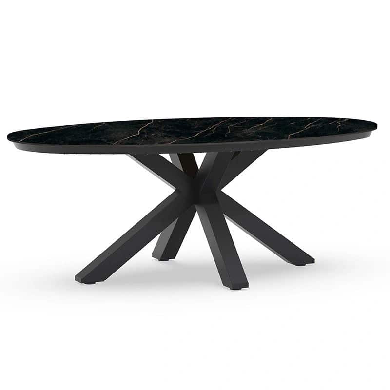Oblong Tuintafel Marble Charcoal 200x110 cm - Tierra outdoor